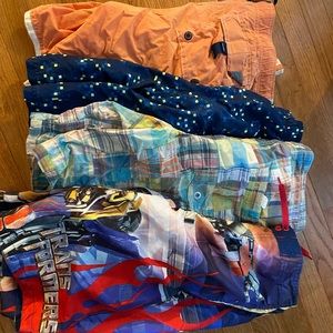 Bundle of 4 pairs of boys swim trunks Abercrombie, under Armour, gap